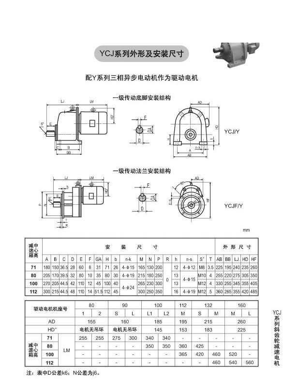 YCJ系列斜齿轮减速电机 YCJ系列斜齿轮减速电机